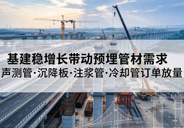 渭源基建稳增长带动预埋监测管材需求，声测管、沉降板、注浆管订单持续放量